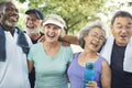 Senior Group Friends Exercise Relax Concept Royalty Free Stock Photo