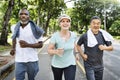 Senior Group Friends Exercise Relax Concept Royalty Free Stock Photo