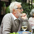 Senior Group Relax Lifestyle Dinning Concept Royalty Free Stock Photo