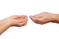 Senior hands show panhandle gesture Royalty Free Stock Photo