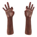 Senior hands on a white. 3D illustration