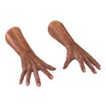 Senior hands on a white. 3D illustration