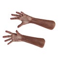 Senior hands on a white. 3D illustration