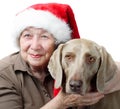 Senior hapy woman and dog