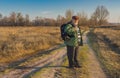 Senior hiker with backpack Royalty Free Stock Photo