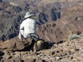 Senior hiker enjoying view above Colorado River (Arizona Side)