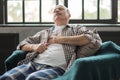 Senior hispanic man having a heart attack Royalty Free Stock Photo