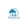 Senior home care vector illustration logo concept image Royalty Free Stock Photo