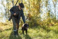 Hunter and hunting dog Royalty Free Stock Photo