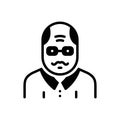 Black solid icon for Senior, old age and person Royalty Free Stock Photo
