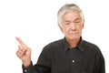Senior Japanese man doubting Royalty Free Stock Photo