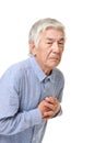 Senior Japanese man heart attack Royalty Free Stock Photo