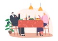 Senior Jewish Couple Celebrating or Having Dinner at Home. Old Man Wear Kippah and Woman Sitting at Table with Meals