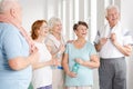 Senior ladies holding bottles Royalty Free Stock Photo