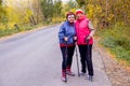 Senior ladies nordic walking Royalty Free Stock Photo