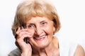 Senior lady with cell phone Royalty Free Stock Photo
