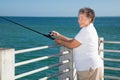 Senior Lady Fishing Royalty Free Stock Photo