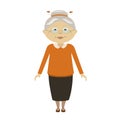 Senior lady with glasses walking. Flat style. Elderly woman, old lady, grandmother, senior, retired, old woman portrait Royalty Free Stock Photo