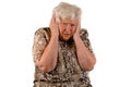 Senior lady with headache Royalty Free Stock Photo
