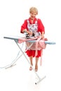 Senior Lady Ironing - Full Body