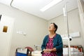 Senior lady patient in hospital ward Royalty Free Stock Photo