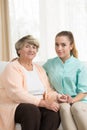 Senior lady in rest home Royalty Free Stock Photo