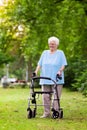 Senior lady with a walker