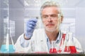 Senior life science research researching in modern scientific laboratory. Royalty Free Stock Photo