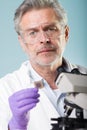 Senior life science research researching in modern scientific laboratory. Royalty Free Stock Photo