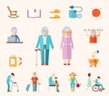 Senior Lifestyle Flat Icons