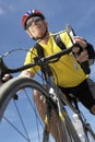 Senior Male Cyclist Riding Bicycle Royalty Free Stock Photo
