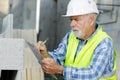 Senior male engineer in construction site Royalty Free Stock Photo