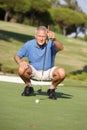 Senior Male Golfer On Golf Course Royalty Free Stock Photo