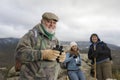 Senior Male Hiker Holding Binoculars Royalty Free Stock Photo