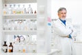 Senior male researcher carrying out scientific research in a lab Royalty Free Stock Photo