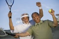 Senior Male Tennis Player Enjoying Success Royalty Free Stock Photo