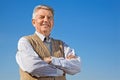 Senior man on background sky Royalty Free Stock Photo