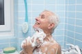 Senior man bathing Royalty Free Stock Photo