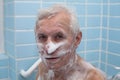 Senior man bathing Royalty Free Stock Photo