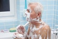 Senior man bathing Royalty Free Stock Photo