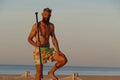 Senior man with beard at beach