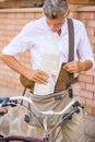 Senior man with bicycle