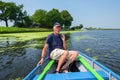 Senior man in boat Royalty Free Stock Photo