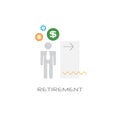 Senior man business person retirement concept flat style isolated