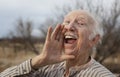 Senior Man Calling Out A Message Royalty Free Stock Photo