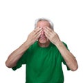 Senior man closed eyes Royalty Free Stock Photo