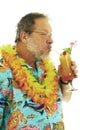 Senior man with cocktails Royalty Free Stock Photo