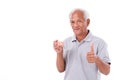 Senior man with denture, giving thumb up Royalty Free Stock Photo