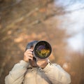 Senior man devoting time to his favorite hobby - photography