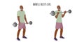 Senior man doing barbell biceps curl exercise Royalty Free Stock Photo